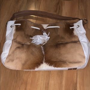 Leather fur bag